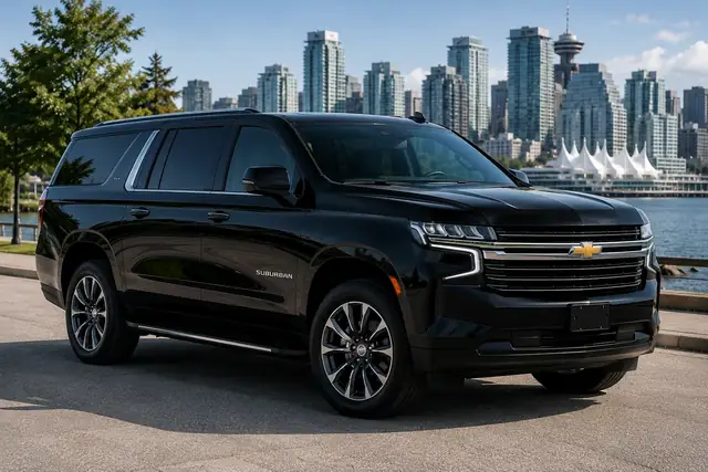 Black luxury SUV for Coquitlam airport transportation